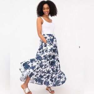 MAHI GOLD Blue and White Maxi Skirt. NWT in XS. Sold out online.